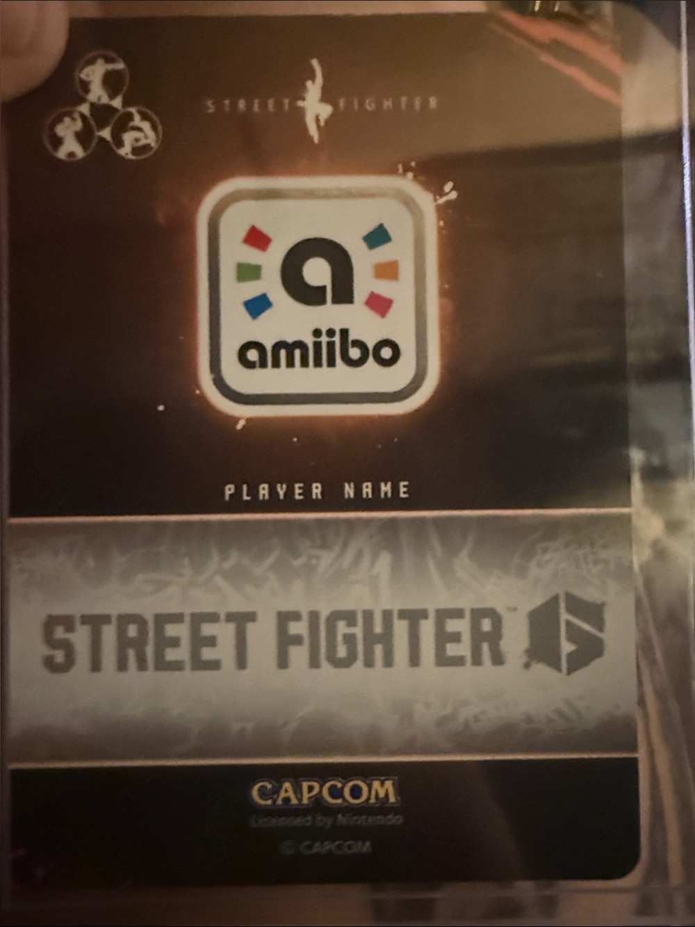 amiibo Street Fighter Player Card - Black and Silver